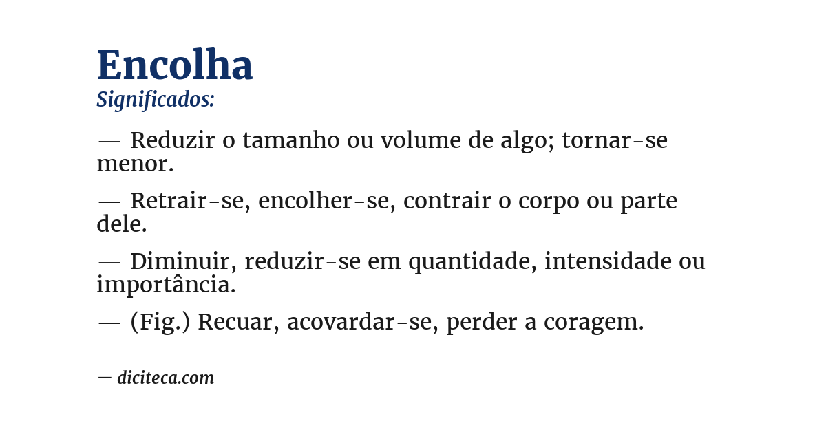 Significado de encolha