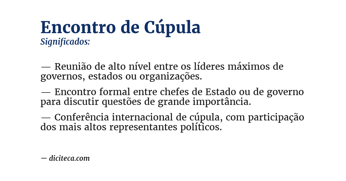 Significado de encontro de cúpula