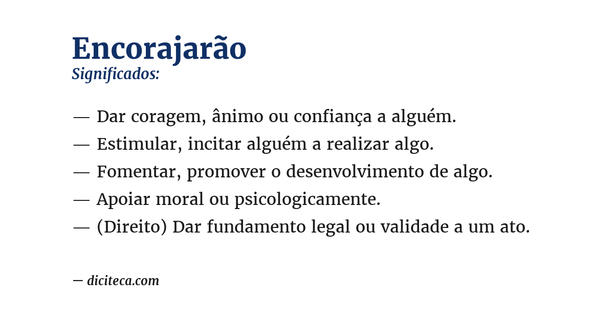 Significado de encorajarão