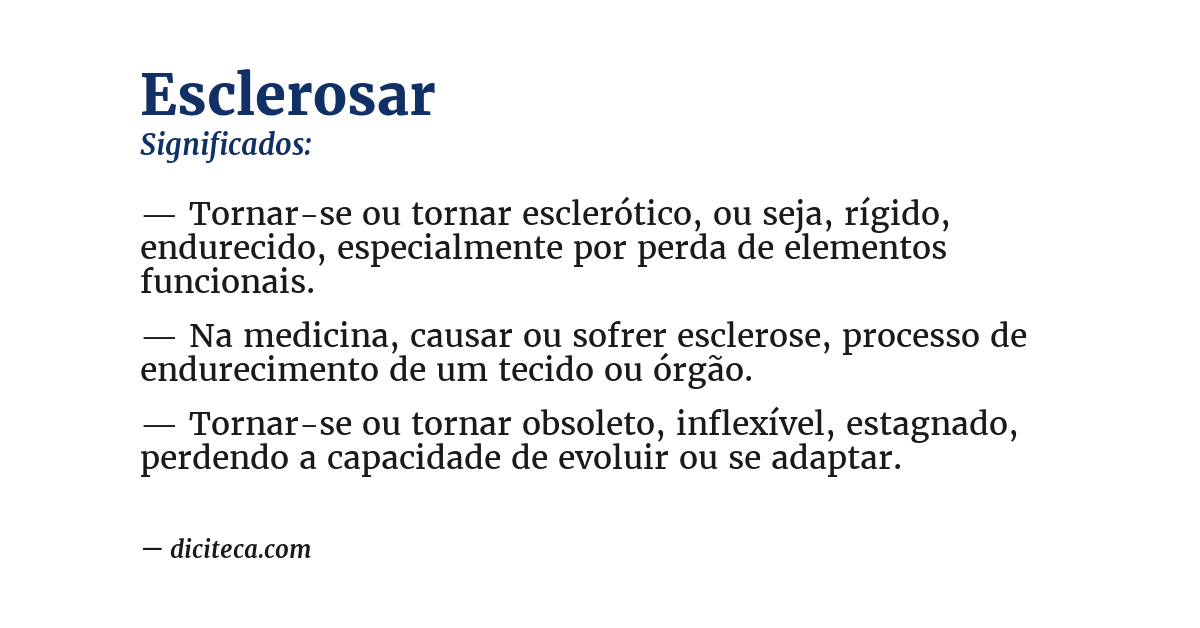 Significado de esclerosar