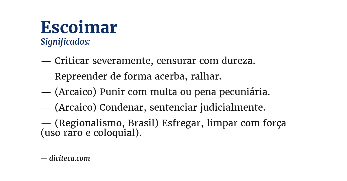 Significado de escoimar
