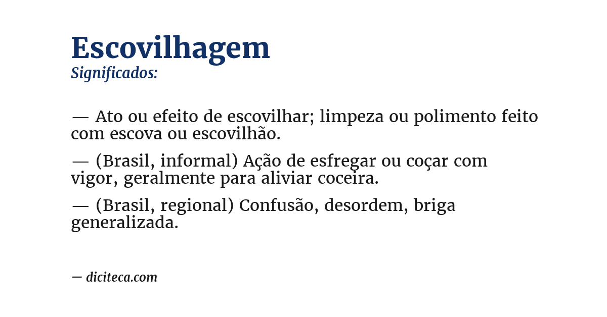 Significado de escovilhagem