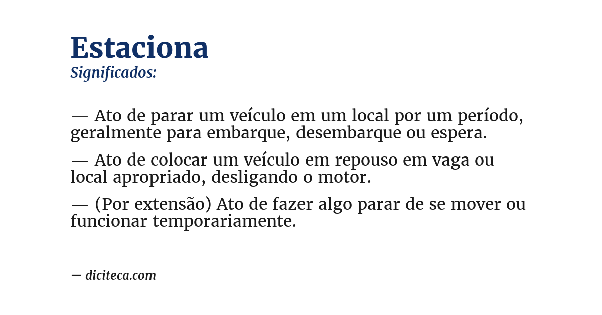 Significado de estaciona