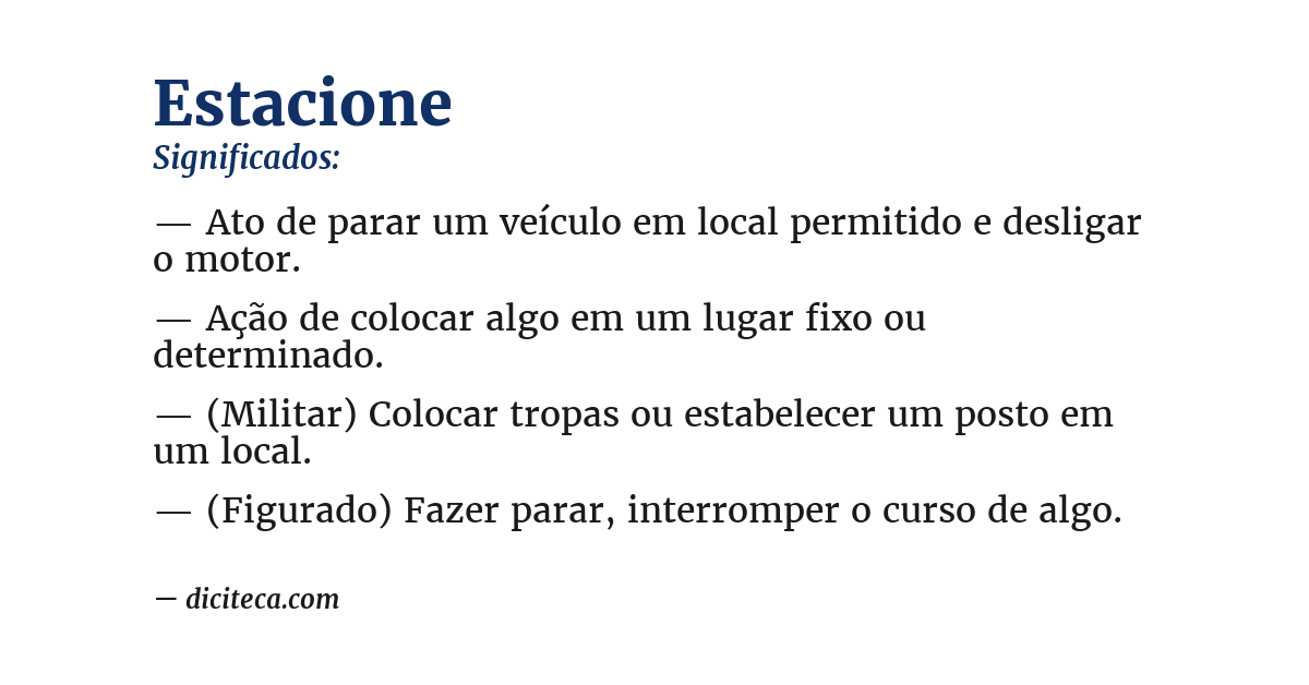 Significado de estacione