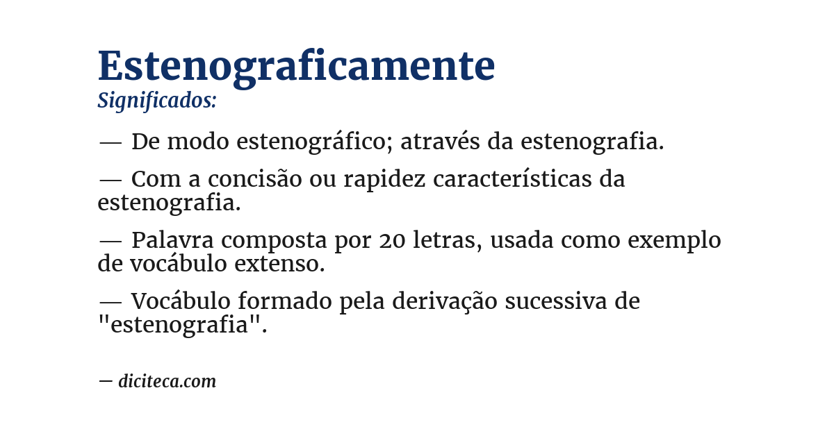 Significado de estenograficamente