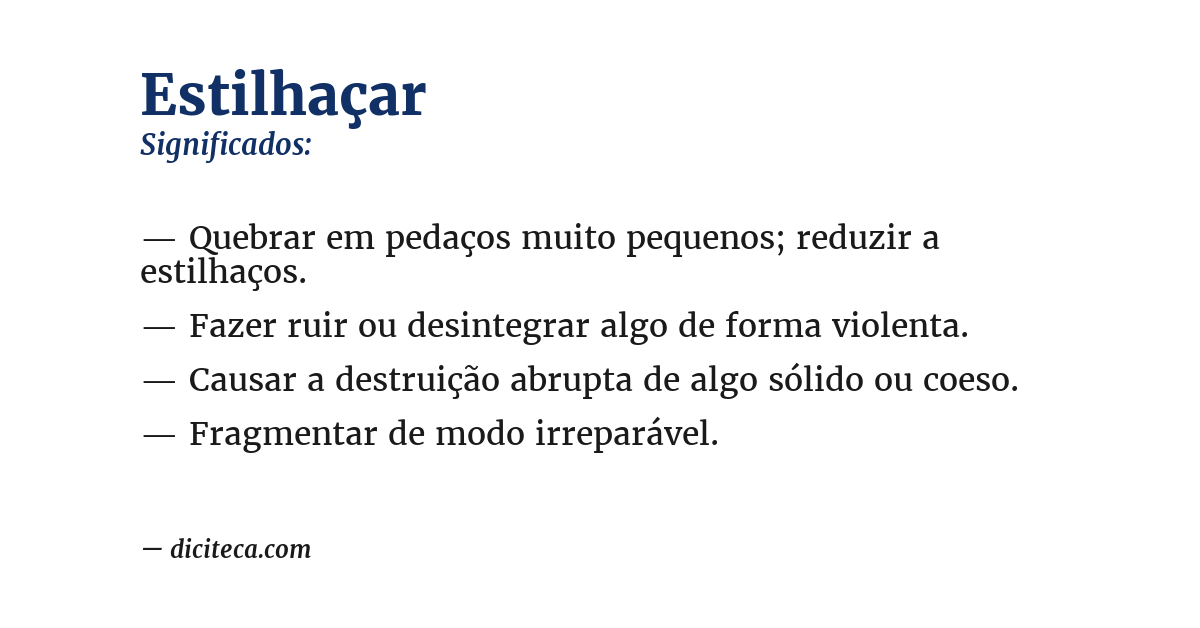 Significado de estilhaçar