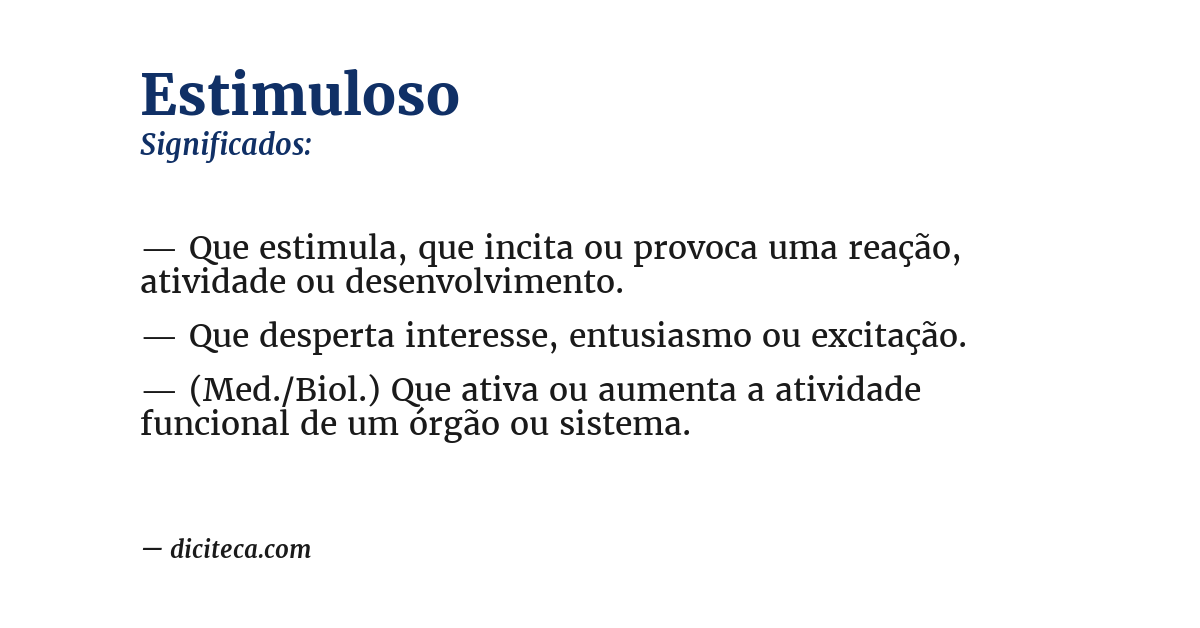 Significado de estimuloso
