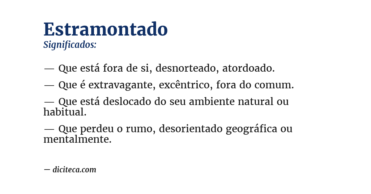 Significado de estramontado
