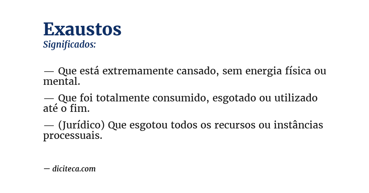 Significado de exaustos