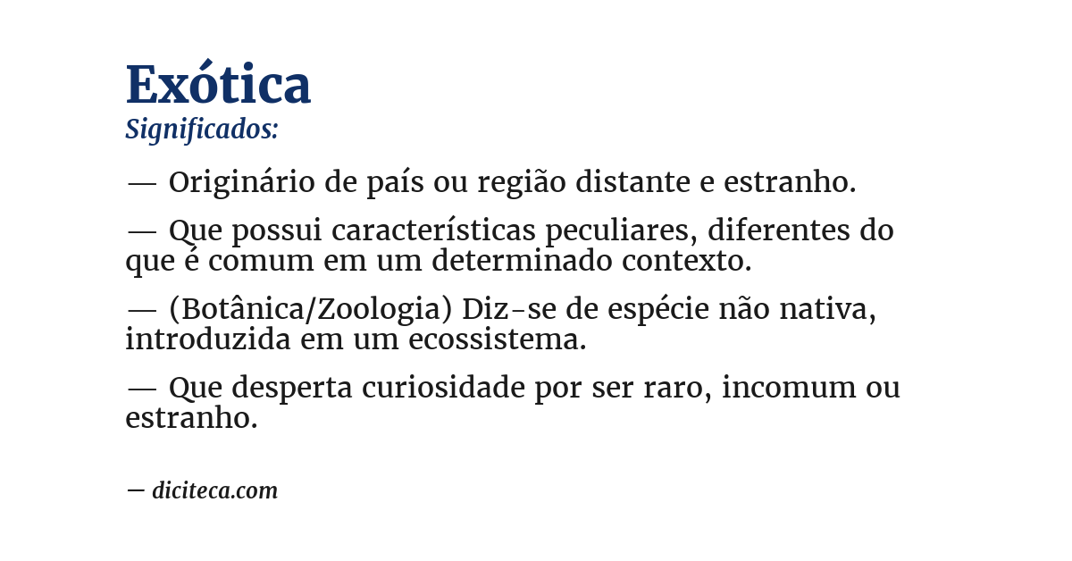 Significado de exótica