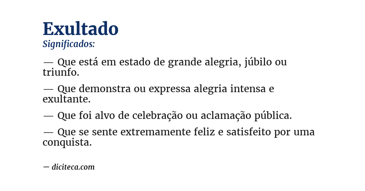 Significado de exultado