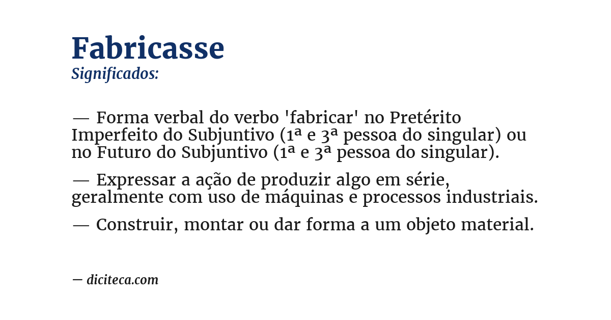 Significado de fabricasse
