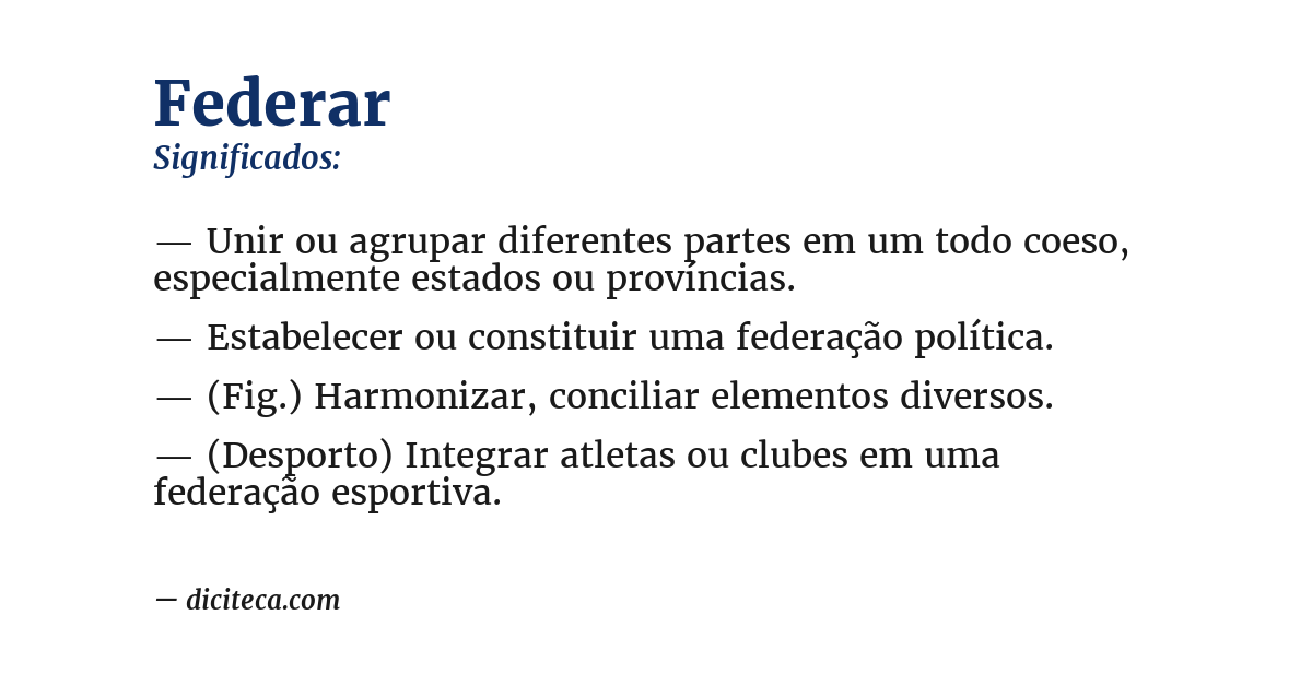 Significado de federar