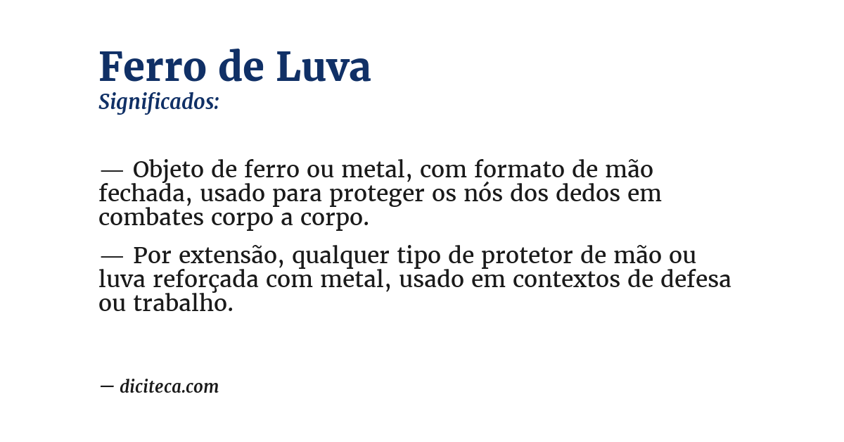 Significado de ferro de luva