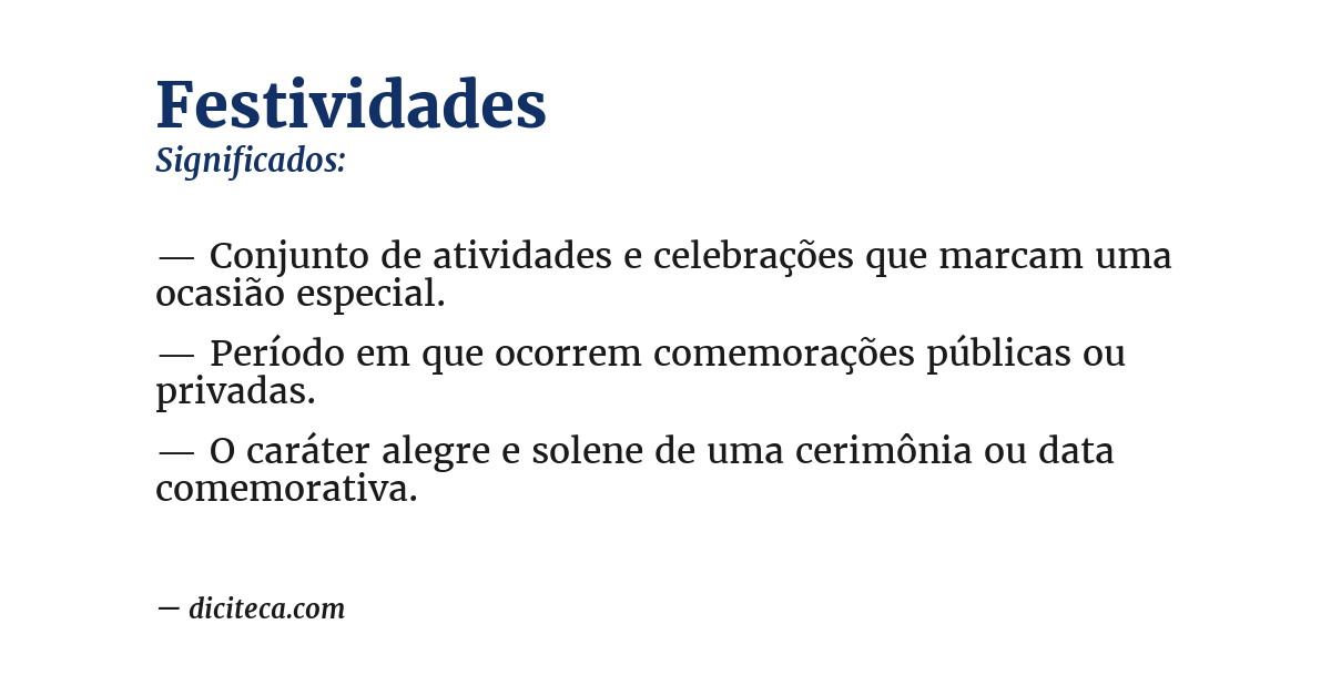 Significado de festividades
