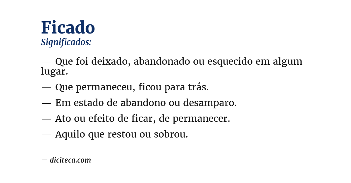 Significado de ficado
