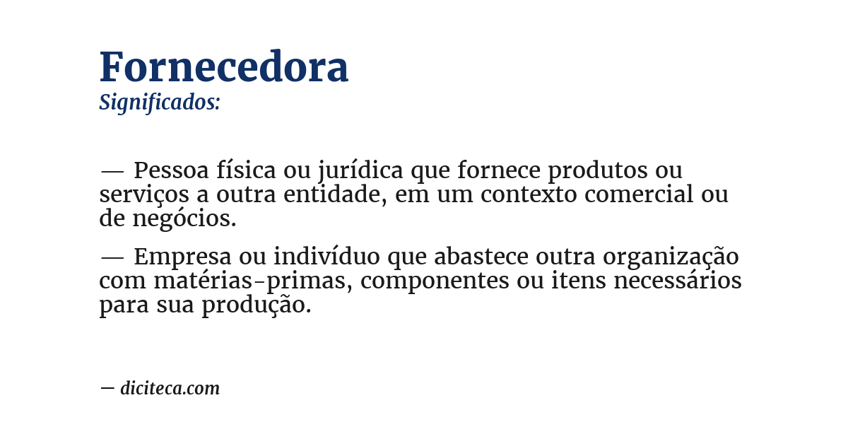 Significado de fornecedora