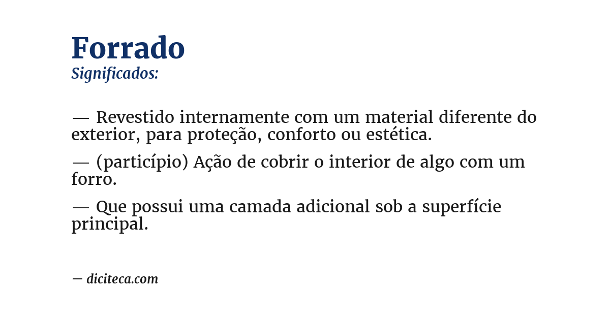 Significado de forrado