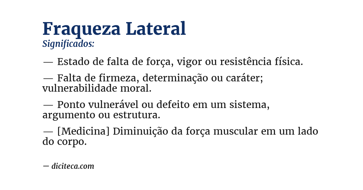 Significado de fraqueza lateral