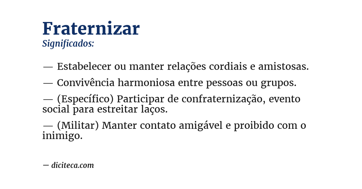 Significado de fraternizar