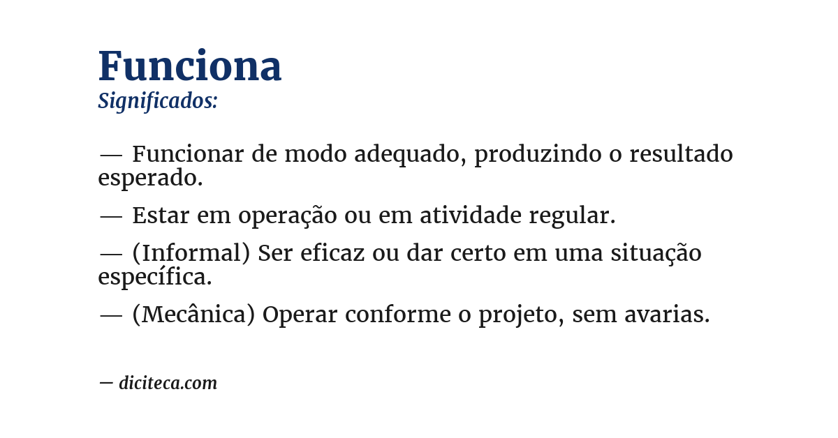 Significado de funciona