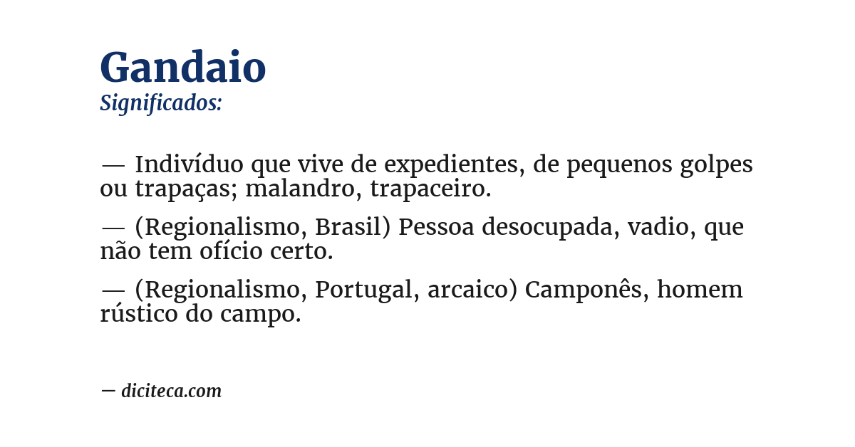 Significado de gandaio