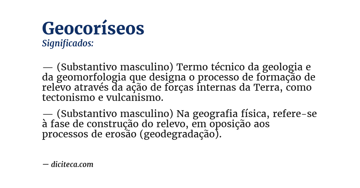 Significado de geocoríseos