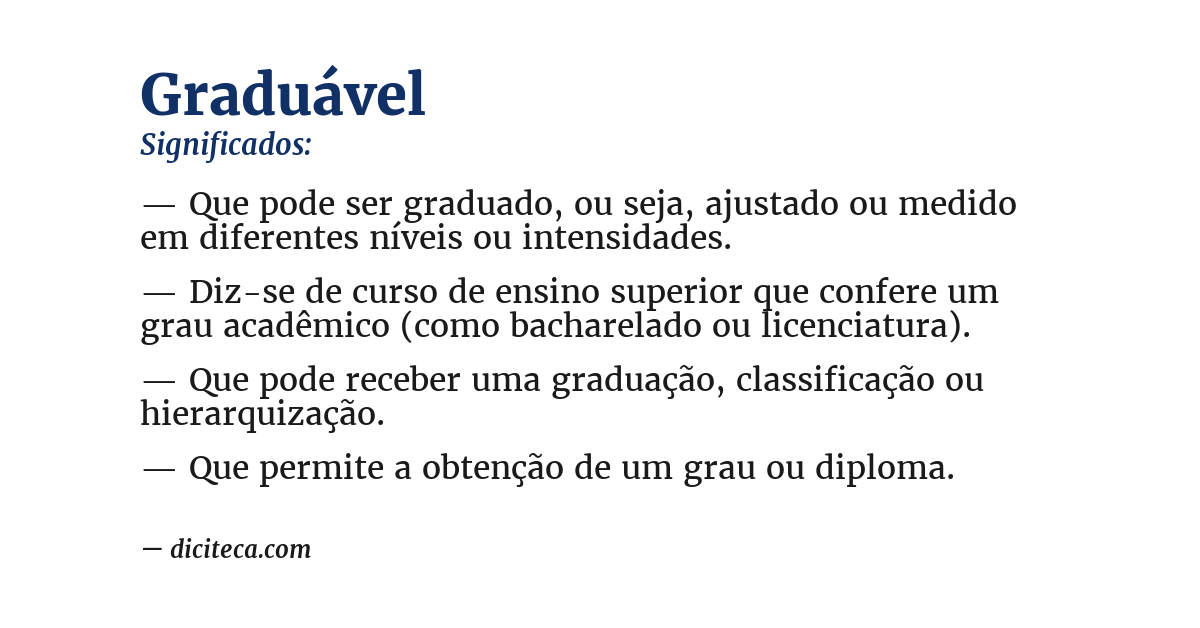 Significado de graduável