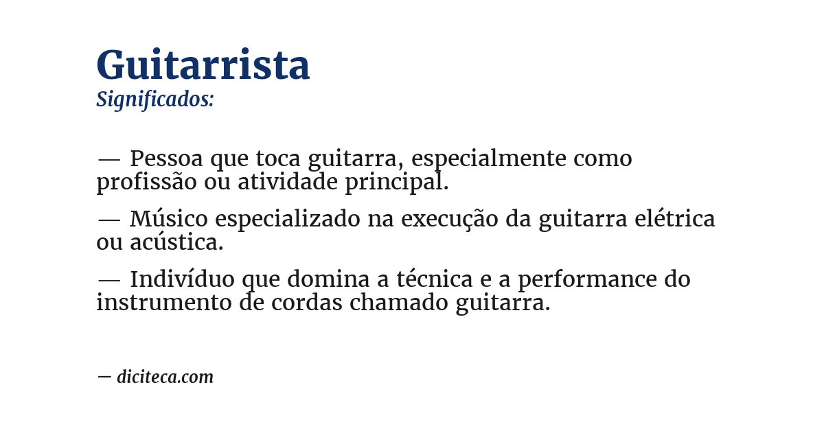 Significado de guitarrista