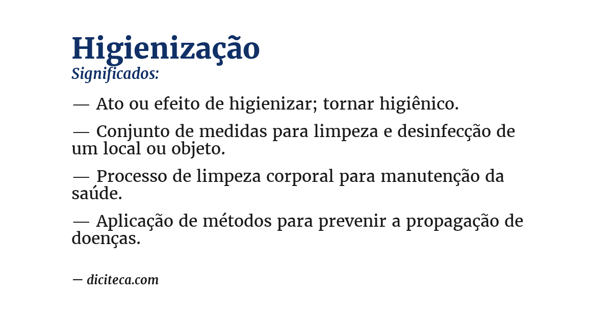 Significado de higienização