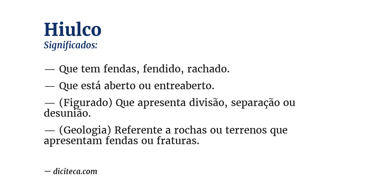 Significado de hiulco