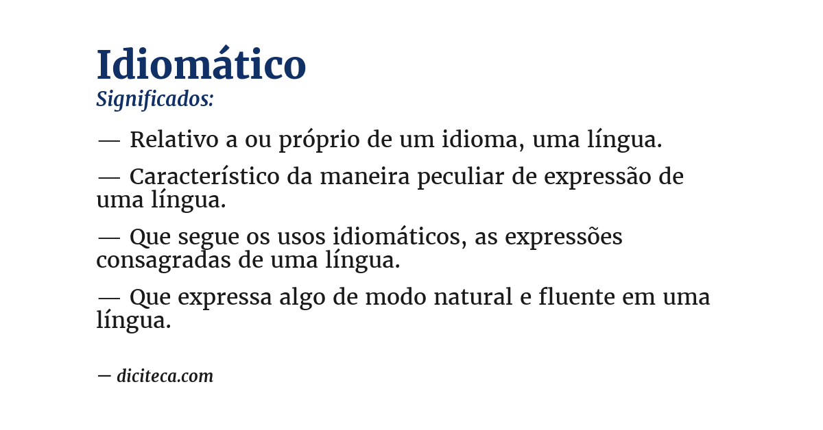 Significado de idiomático