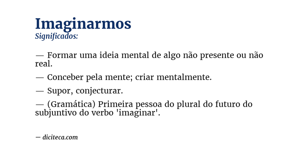 Significado de imaginarmos