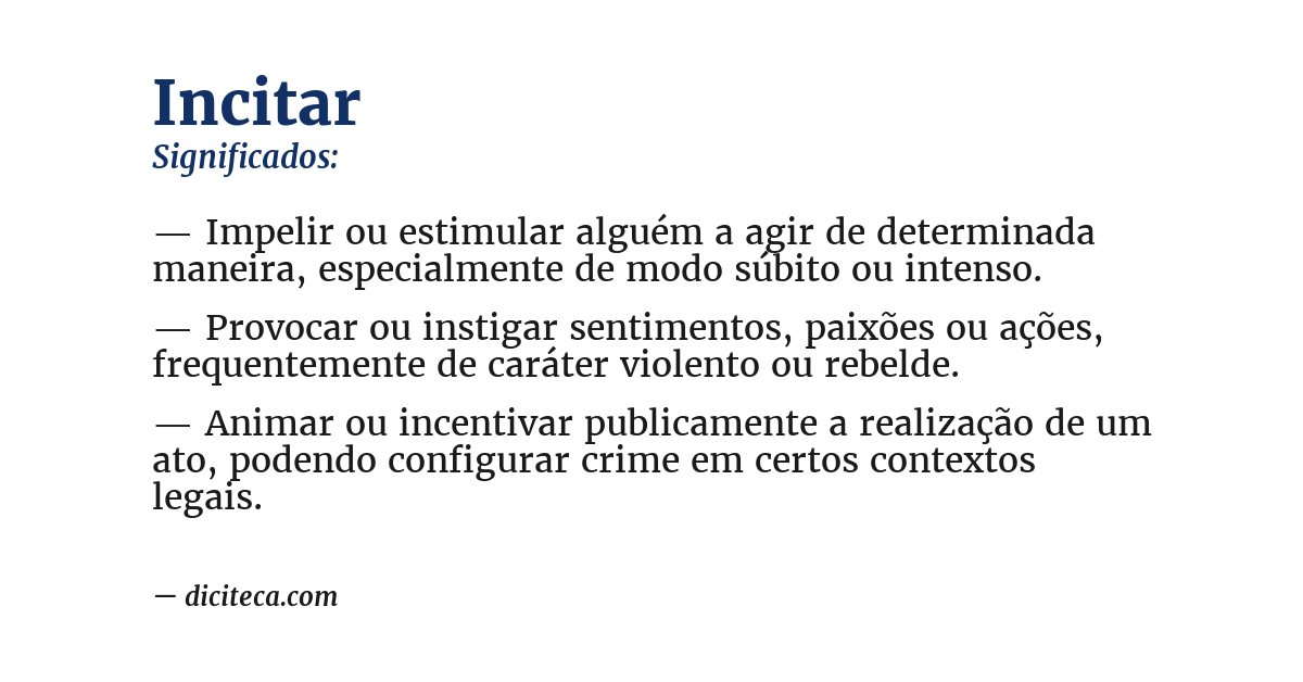 Significado de incitar