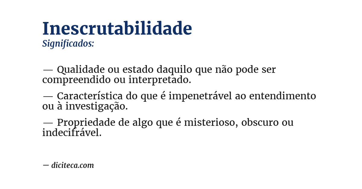 Significado de inescrutabilidade