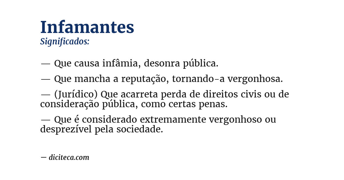 Significado de infamantes