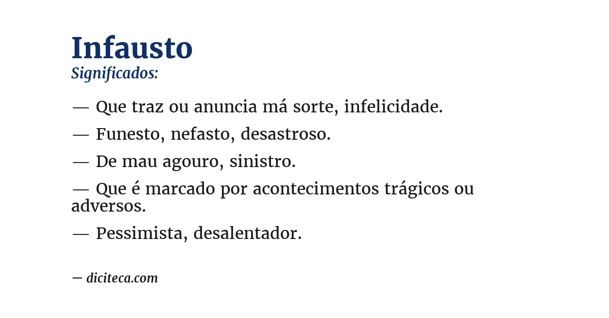 Significado de infausto