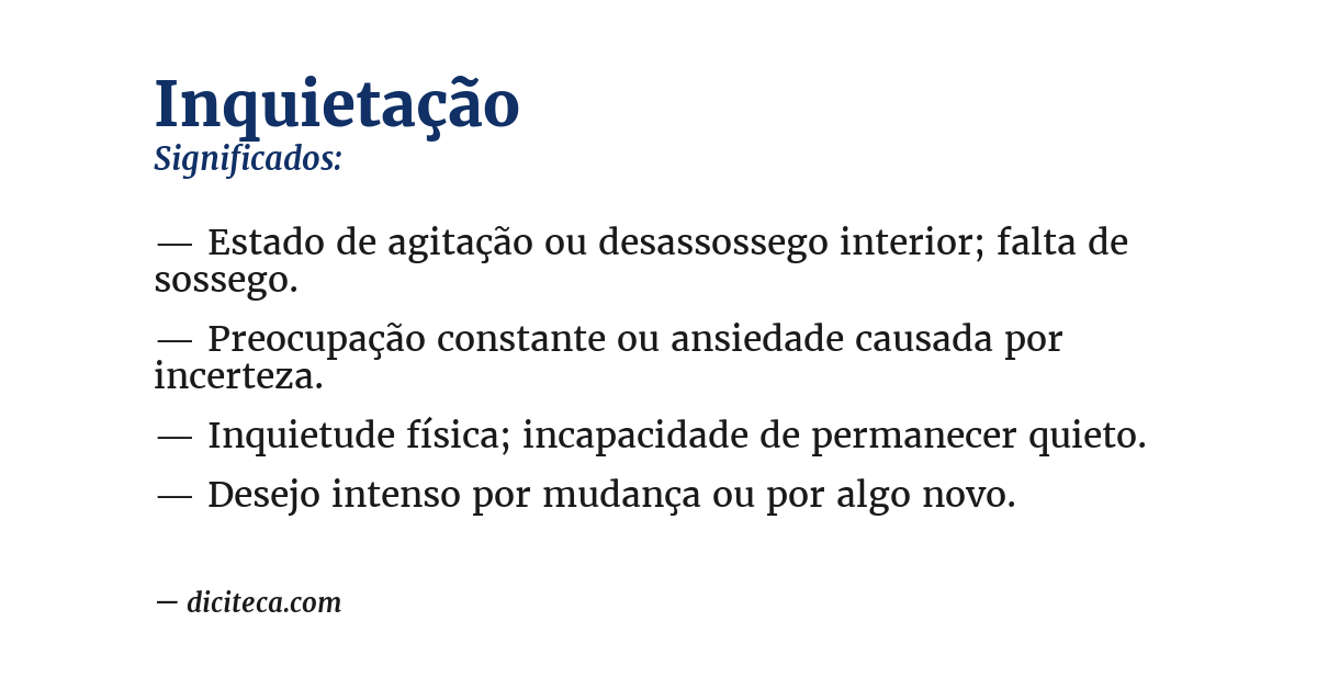 Significado de inquietação