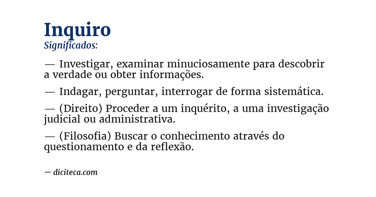 Significado de inquiro