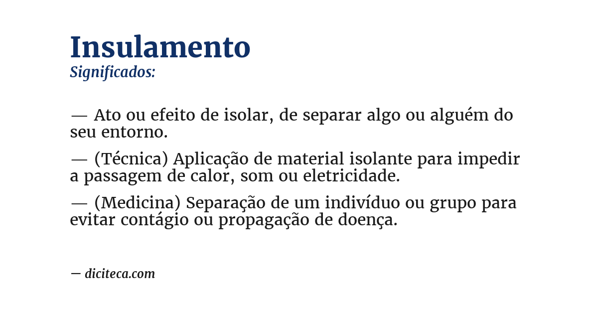 Significado de insulamento