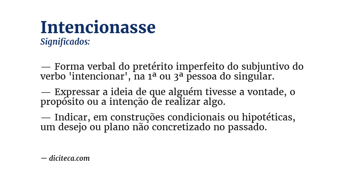 Significado de intencionasse