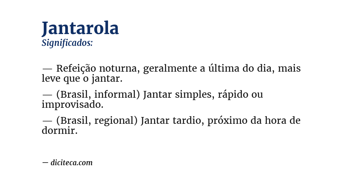 Significado de jantarola