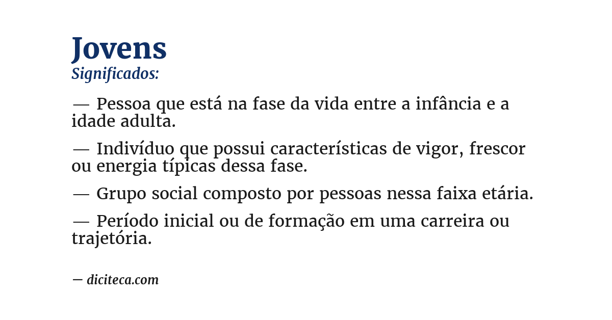 Significado de jovens