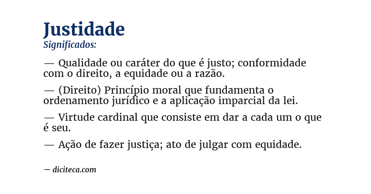 Significado de justidade