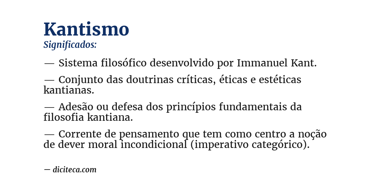 Significado de kantismo