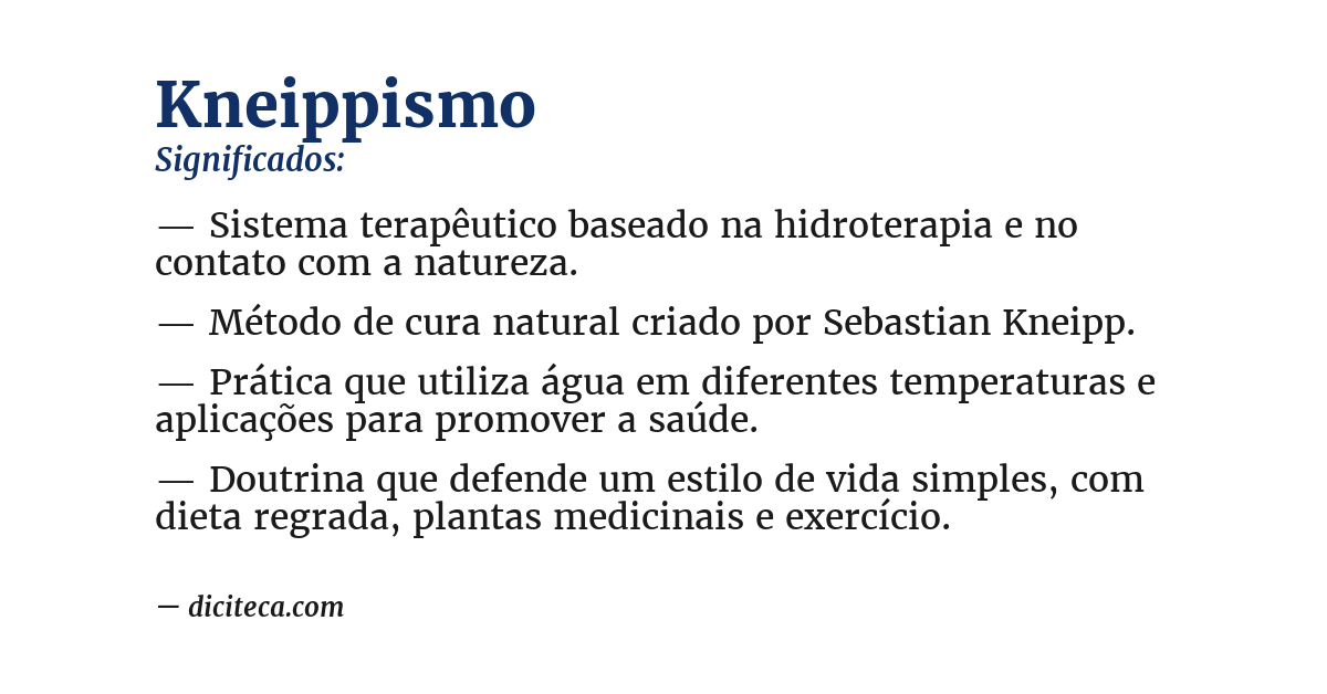 Significado de kneippismo