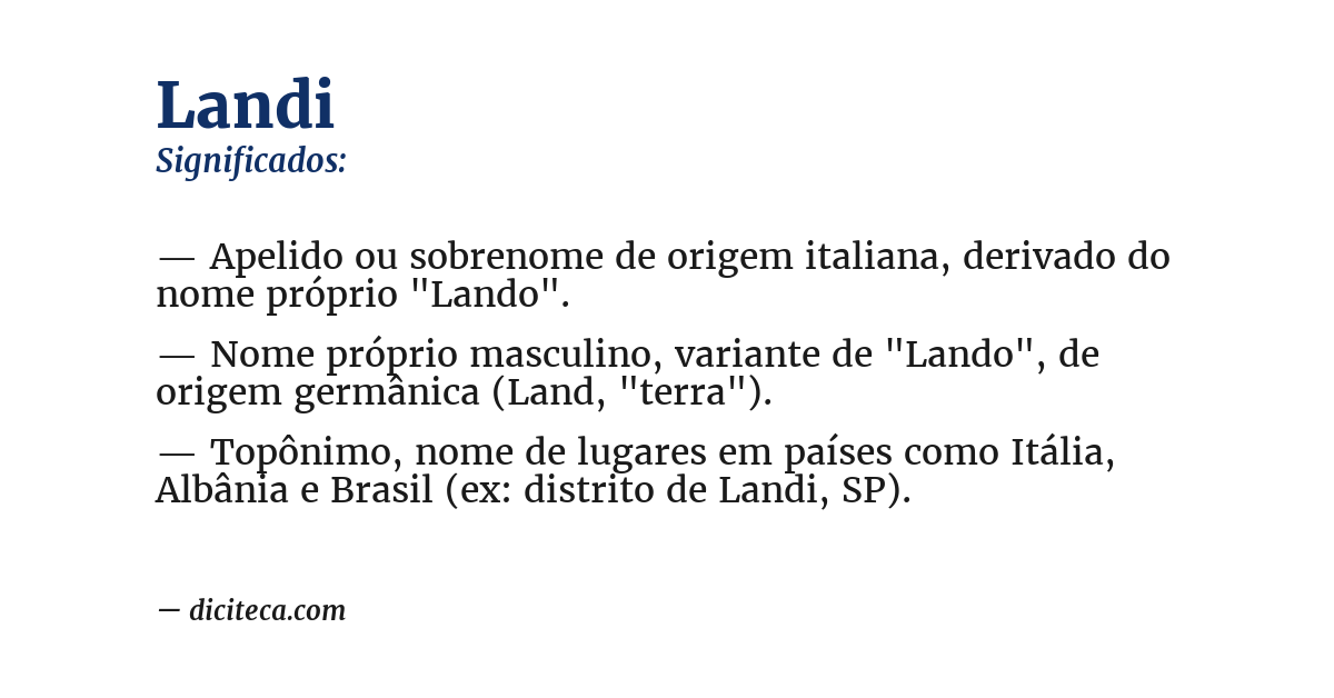 Significado de landi