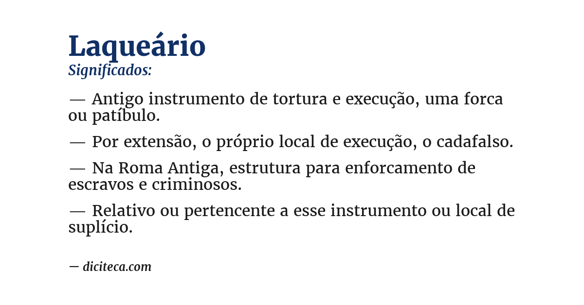 Significado de laqueário