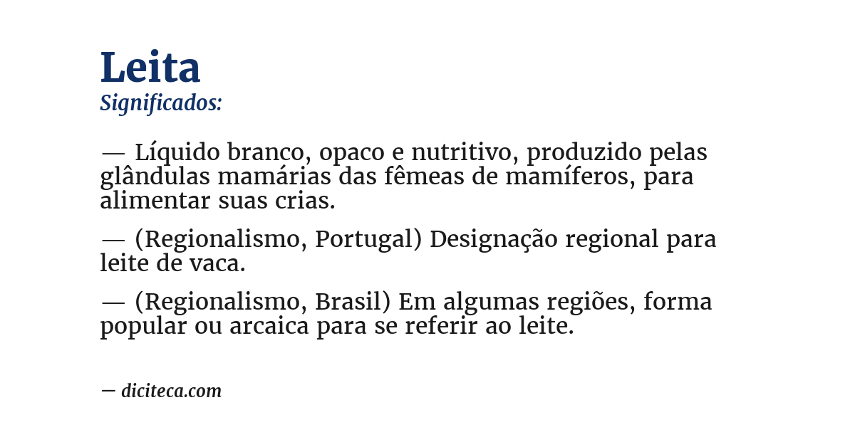 Significado de leita