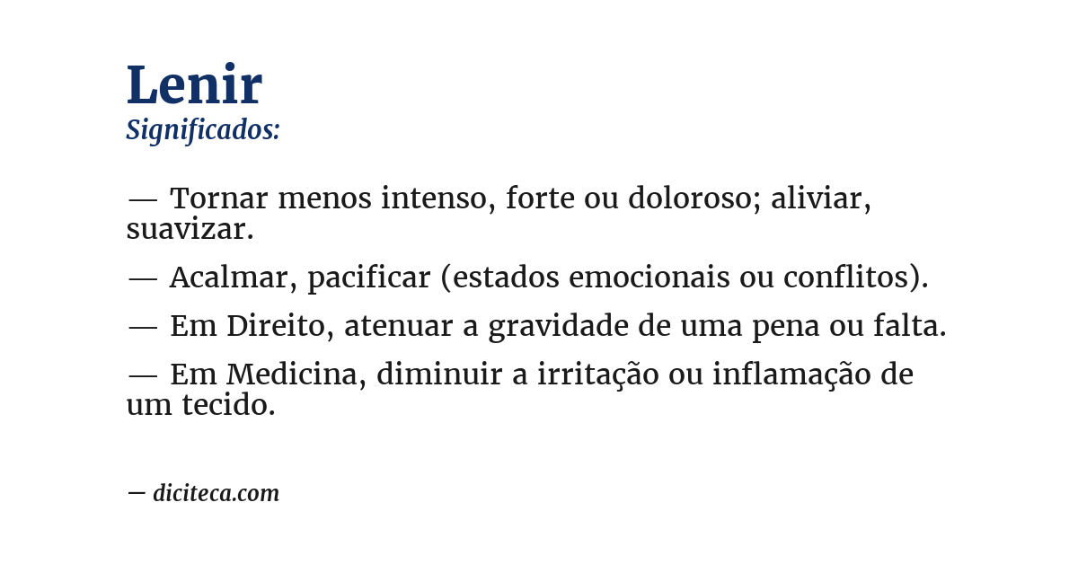 Significado de lenir